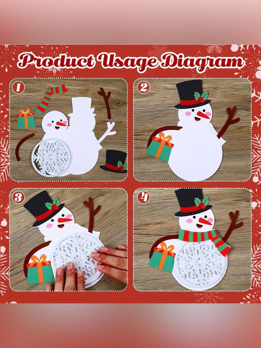 🎄☃️ 24PCS Christmas Snowman Coaster DIY Craft Kit – Holiday Party Fun!